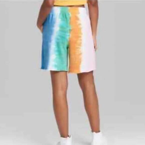 Wild Fable High Rise Fleece Tie Dye Bermuda Shorts Small NEW - Picture 2 of 5